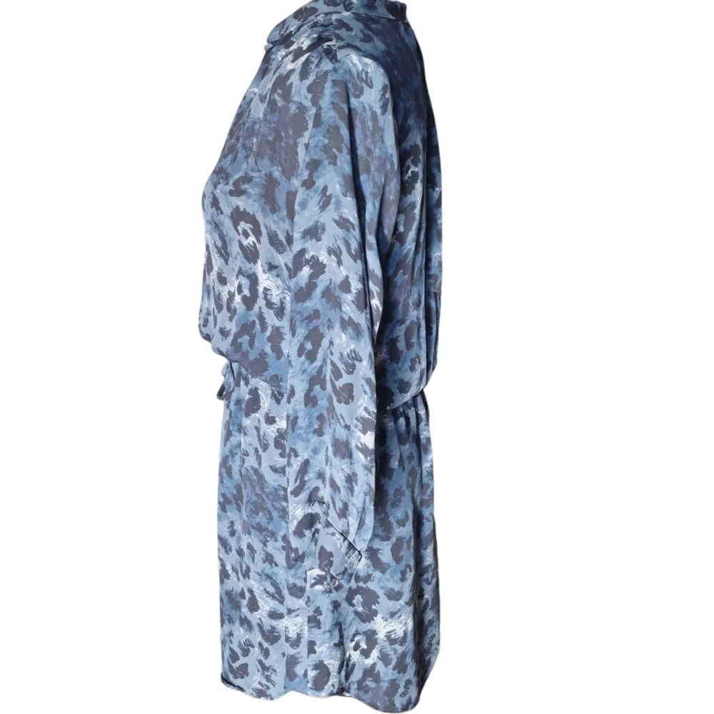 BABATON Silk Tie Waist Long Sleeve Mini Dress Size Medium